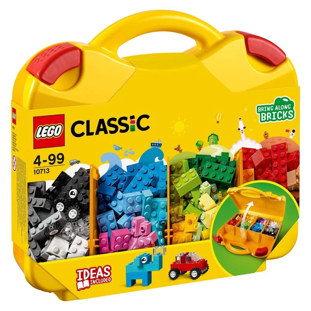 LEGO Classic Creative Suitcase 10713 Building Kit Yellow Carrying Case 213 Pcs‎